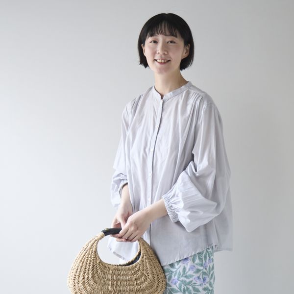 Kilka×kapuwa/風が通るなめらかモスリンブラウス